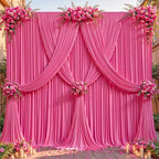 32ftx10ft Wrinkle Free Hot Pink Backdrop Curtain - 10 Feet Photography Backdrop Drapes, Silky Polyester Back Drop Cloth for Wedding Baby Shower Balloon Arch Background by Unknown