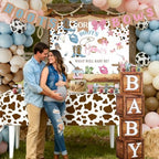 Boots or Bows Gender Reveal Decorations - 130Pcs Boy or Girl What Will Baby Be Gender Reveal Party Supplies Include Backdrop Balloon Garland Tablecloth Boots or Bows Banner Cake Cakecup Topper - Image 4