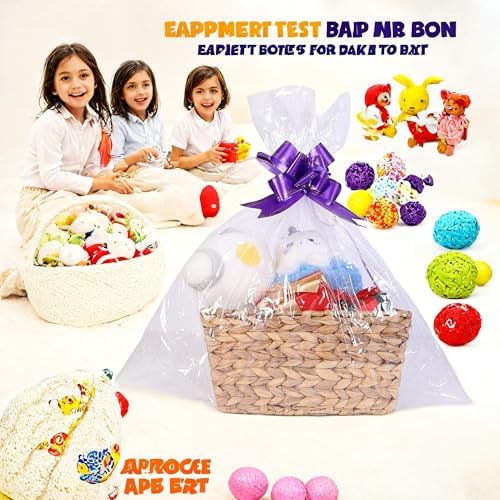 TORMAYS HOME Gift Baskets, Baskets for Gifts Empty (3-Pack), Woven Storage Baskets with Gift Bags & Ribbons, Baby Shower Basket for Nursery Toy Shelf Organizer, Natural - Image 6