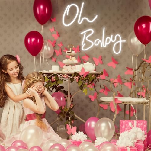 Oh Baby Neon Signs - 25” X 10” Led Light Up Oh baby Sign for Backdrop Decor Baby Shower Wedding Birthday Gender Reveal Party Decorations - Image 4