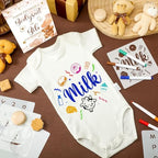 Panitay 100 Pcs White Baby Bodysuits Bibs Kit 25 Guests, Brown Bear - Image 2