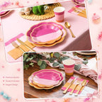 FillTouch 350 Pcs Pink and Orange Party Supplies, Sunset Style, 50 Guests - Image 6