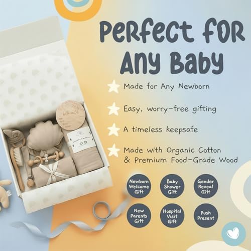 ARI MES Baby Gift Set for Newborns, Baby Shower Gift Basket with Swaddle - Image 5
