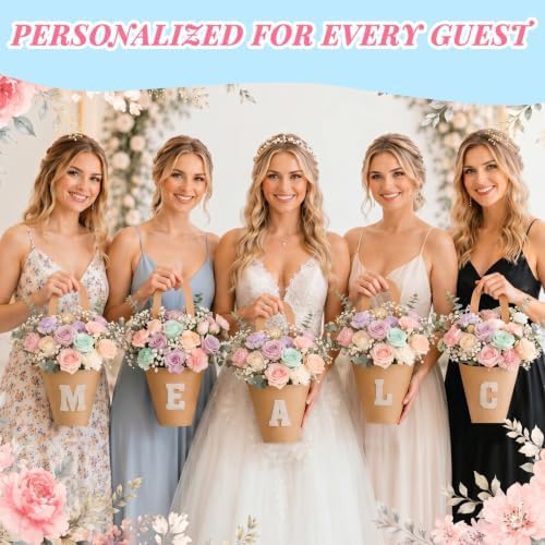 Zounys 184Pcs Custom Baby Shower Flower Bag Kit with DIY Personalized Guest Name Chenille Letter Stickers Flower Bar Kit for Fresh Off the Market Bridal Shower, Gender Reveal, Wedding & Birthday - Image 7