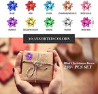 230 Pcs Shiny Decorate Bows for Gift Wrapping, 1 in Mini Gift Wrap Bows for Valentines Decor, Hanukkah, Birthdays, Weddings, Bridal Showers, Baby Showers Occasion (Metallic Color) - Image 4