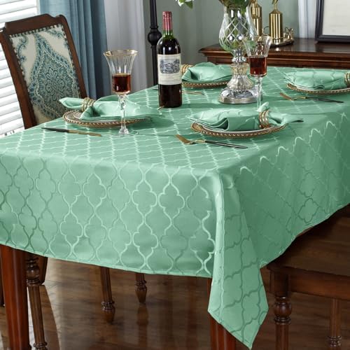 SASTYBALE Jacquard Tablecloth, Rectangle 60" x 120", Sage Green - Image 2