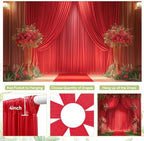 10ft×15ft Red Backdrop Curtain for Wedding Parties - Image 5