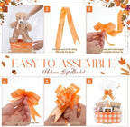 Funnymoom 24 Pack Orange Plaid Fall Thanksgiving Basket For Gift Empty Bulk - Image 4