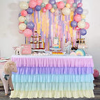 Unicorn Tablecloth Rainbow Table Skirt for Baby Shower Birthday Unicorn Party Home Decor Table Skirting 14ft - Image 6