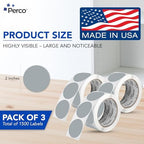 Perco Grey Perforated Round Circle Dot Sticker 2-Inch Labels — 3 Rolls, 1,500 Stickers - Minimalist Packaging, Neutral Labels & Subtle Branding, Strong Adhesive - Made in USA - Image 2