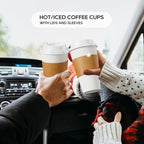 JOLLY PARTY [100 Pack] 16 oz Paper Coffee Cups, Disposable Paper Coffee Cup with Lids, Sleeves, and Stirrers, Hot/Cold Beverage Drinking Cup for Water, Juice or Tea, Suitable for Home,Shops and Cafes - Image 5