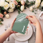 Aceorbit Sage Green Wedding Table Numbers 1-20 with Stands 5" x 7" - Image 3