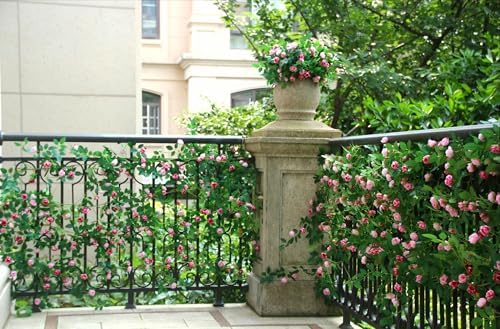 2PCS x 6FT Rose Garland Artificial Flower Vine for Home Decor, Pink - Image 4