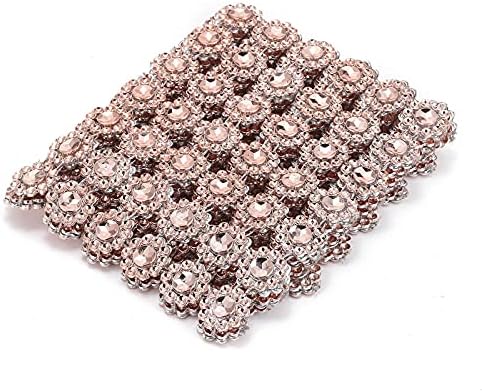 Craftdady 10 Yards Flower Rhinestone Mesh Wrap 6 Rows Faux Diamond Bling Mesh Ribbon for Wedding Cakes Birthday Baby Shower Decorations DIY Crafts - Image 2