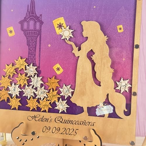 Quinceanera Guest Book Alternative Princess Drop Top Frame Lantern Tokens - Image 4