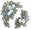 Faux Flower Swag Set of 2 for Wedding Welcome Signs Floral Swag Wedding Reception Ceremony Signs Decor (Blue) by Piklado