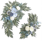 Faux Flower Swag Set of 2 for Wedding Welcome Signs Floral Swag Wedding Reception Ceremony Signs Decor (Blue) by Piklado