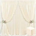 4 Panels Champagne Backdrop Curtain for Baby Shower Wrinkle Free 20ft x 10ft Backdrop Drapes Panels for Parties Wedding Bridal Shower Birthday Photo Photography Fabric Background Decoration by Suppromo
