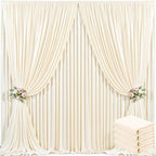 4 Panels Champagne Backdrop Curtain for Baby Shower Wrinkle Free 20ft x 10ft Backdrop Drapes Panels for Parties Wedding Bridal Shower Birthday Photo Photography Fabric Background Decoration by Suppromo