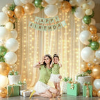20x10ft Champagne Tulle Backdrop Curtains with Lights String for Parties,Wrinkle Free Sheer Curtain with Lights Wedding Photo Backdop Drapes for Baby Shower Birthday Party Photography Home Decorations - Image 3