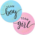 Gender Reveal Stickers, Team Boy or Girl, Girl or Boy, Pretty Decoration and Photo Props for Baby Shower and Birth, Blue and Pink Stickers to Announce the Sex of Your Baby (Set of 50 + 50) by kajkey