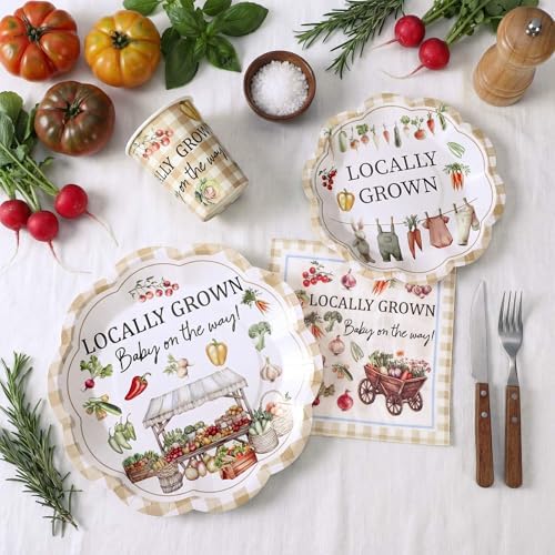 Newtay 250 Pcs Locally Grown Babyshower Disposable Paper Plates and Napkins - Image 3