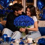 HyeFlora 30 PCS Blue Roses Artificial Flowers, Fake Roses with Stem Realistic Silk Roses for Wedding Bouquets Table Centerpieces Arrangement Baby Shower Home Decor Anniversary Birthday Gift for Her - Image 5
