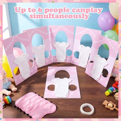 Shyyween 6 Sets Baby Shower Games Feed the Baby Gender Reveal Pink Game Kit - Image 3