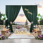 30ftx12ft Hunter Green Backdrop Curtains for Parties, Wrinkle Free Polyester Hunter Green Photo Backdrop Drapes 6 Panels 12 ft Long Back Drop Cloth for Wedding Birthday Photography Background Party - Image 7