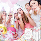 Trelaco 12 Pcs Wildflower Baby Shower Games Bottle Chug Wooden Sign Set - Image 6