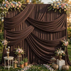20ft x 10ft Brown Backdrop Curtains, Brown Drapes for Backdrop Fabric - Image 3