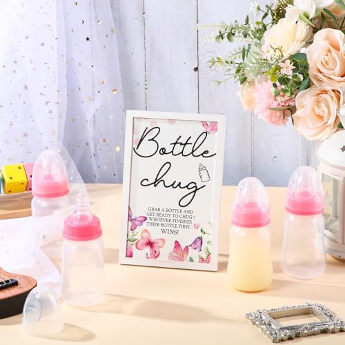 Roowest Bottle Chug Baby Shower Games Favors, Pink, Butterfly - Image 5