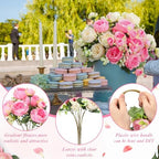 Geosar 8 Bundles Artificial Peonies Flowers,Pink, Champagne - Image 3
