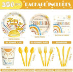 Dandat 350 Pcs Baby Shower Set, Son, Yellow - Image 3