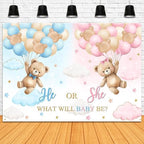 Bear Gender Reveal Backdrop 8x6ft We Can Bearly Wait Gender Reveal Party Decorations Background Pink or Blue Bear Theme Banner Photo Booth Prop - Image 4
