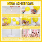 2‑Set Matte White Yellow Balloon Column Kit for Birthday&Baby Shower Party - Image 5