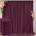 40 ft x 10 ft Wrinkle Free Maroon Backdrop Curtain for Parties, Polyester Burgundy Photo Backdrop Drapes 8 Panels 5x10ft for Baby Shower Wedding Birthday Party Engagement Ceremony Decoration by Outpain
