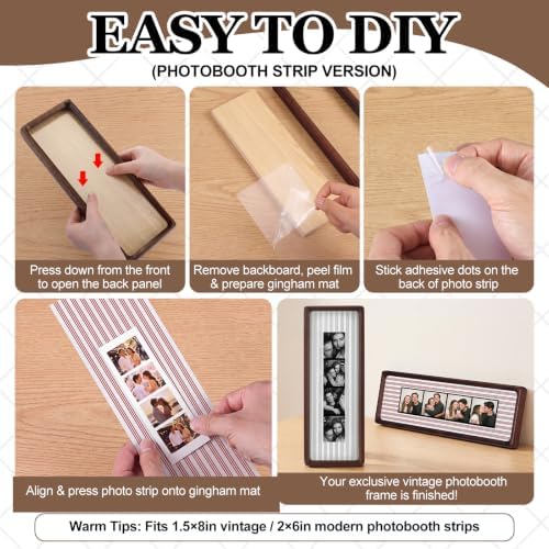 Lineshading 2 Pcs Walnut Wood Photo Strip Frame 12×4 in Photo Booth Frames - Image 4