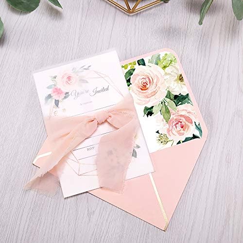 DORIS HOME 25PCS Fill-in Invitations Cards, Pink Flower - Image 6