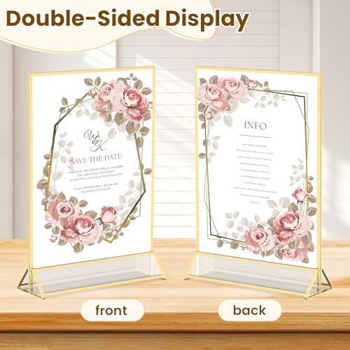 Gold Frames 8X10 Acrylic Sign Holder Double-Sided Picture Frames - Image 4