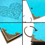 Photo Album DIY Scrapbook, 10x10 inch 50 Pages Vintage Leather Cover Three-Ring Binder Picture Booth Albums + 9 Colors 408pcs Self Adhesive Photos Corners for Personalized Memory Keep (Cyan) - Image 3