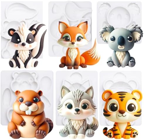 Woodland Animal Fondant Molds Cake Topper 6-count by FUNSHOWCASE