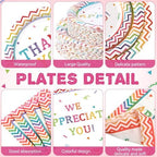 Pickmesh 400 Pcs Thank You Party Plates and Napkin Decoration Serve 50 - Image 3