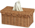 BEBE BASK Handwoven Scalloped Rectangle Tissue Box Cover (8.6 × 5 × 4 in) by BEBEBASK%C2%AE