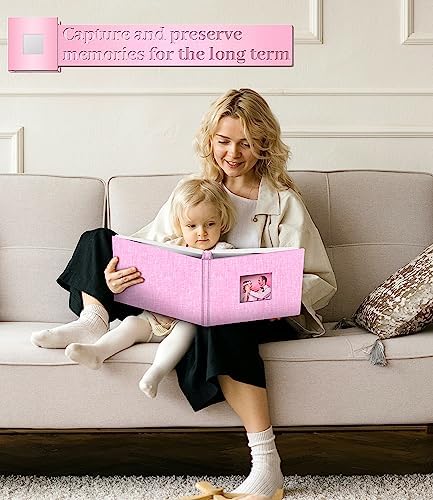 Artfeel Photo Album Self Adhesive Scrapbook Album for 3x5 4x6 5x7 8x10 Pictures,60 Pages Linen Cover with Display Window DIY Photo Book,Ideal Gifts for Family Travel Wedding Baby - Image 6