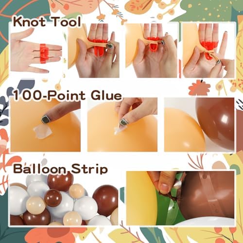 Bear Baby Shower Decorations, 185 Balloon Kit,Green, Brown, Nude, White - Image 6