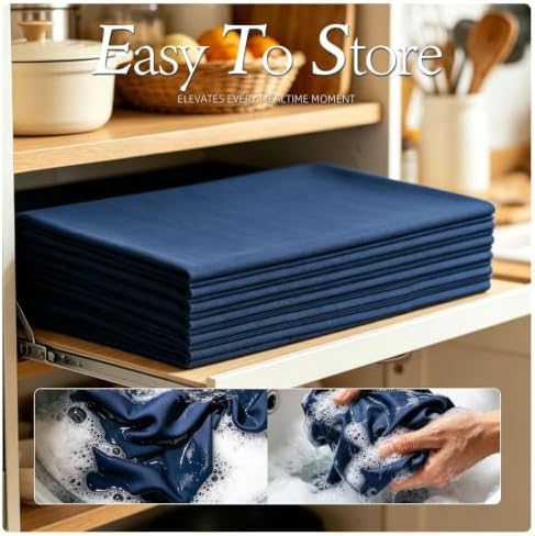 DRESSMAKER 10 Pack Round Table Cloth 90 Inch Blue Cloth Fit 6FT Round Table - Image 7