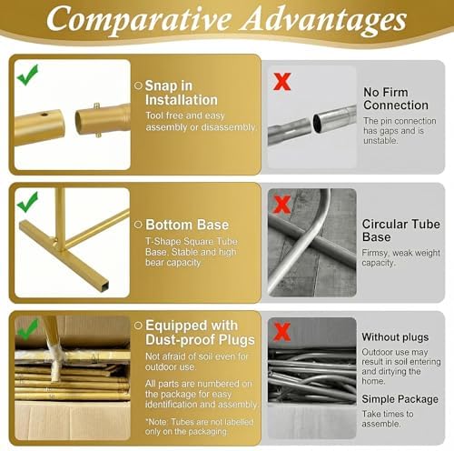 Arttown 7.2FT Gold Metal Arch Backdrop Stand and Beige Arch Cover Set - Image 6