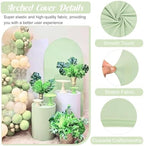 Metal Arch Stand and Cover Set,1 Sage Green Spandex Fitted Backdrop with 1 Gold Wedding Arched Stand Frame for Parties Birthday Baby Shower Bridal Banquet Decoration (7.2FT) - Image 3