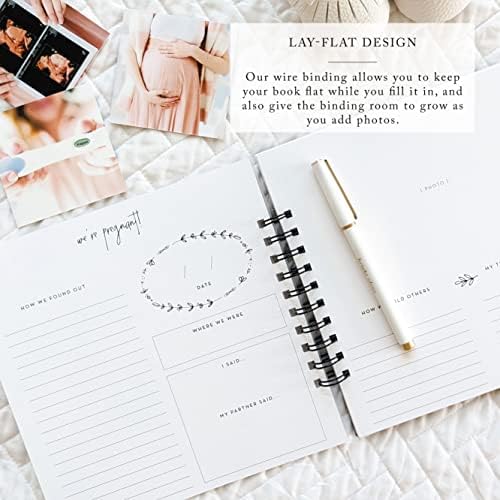 Nuts & Bolts Paper Co. Growing You Personalized Pregnancy Journal Memory Book - Record Pregnancy Memories and Moments with Your Baby Girl or Boy in this Photo Journal Scrapbook Album - Image 6